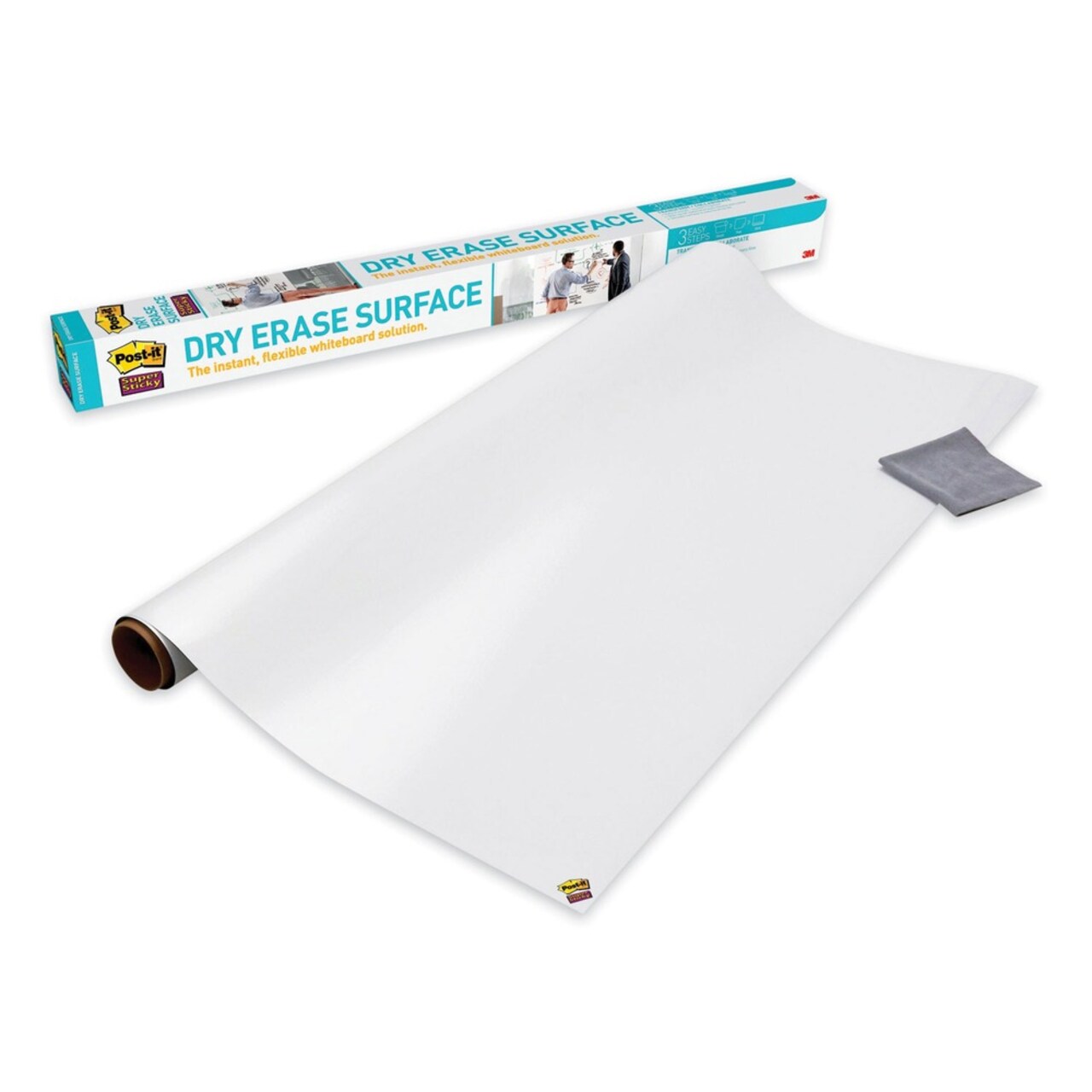 Post-it 72 in. x 48 in. Dry Erase Surface with Adhesive Backing - White Surface